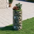 Miniatyrbild 1 av 2: Planteringsgabion upphöjd rund galvaniserat stål Ø50x100 cm