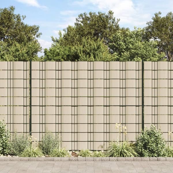 Insynsskydd för trädgården 4 st PVC 35x0,19 m gräddvit
