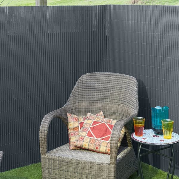 Nature Dubbelsidigt insynsskydd PVC 1x3m antracit