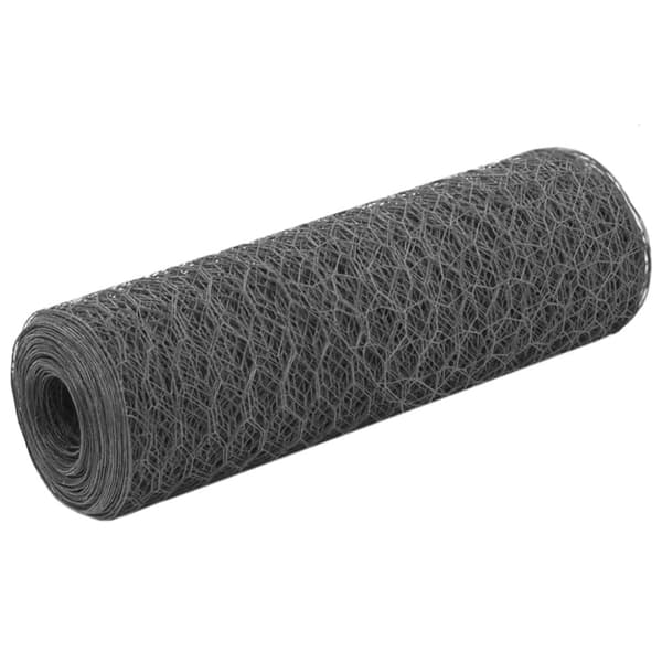 Hönsnät stål med PVC-beläggning 25x0,5 m grå
