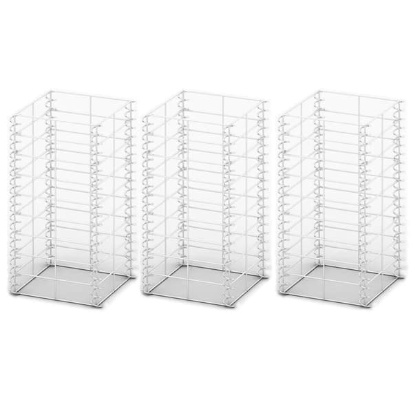 Gabionkorg set 3 st galvaniserad tråd 25 x 25 x 50 cm