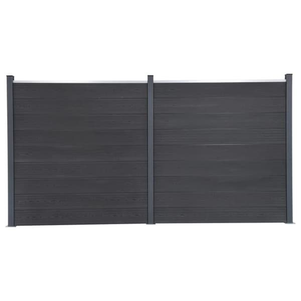 Staketpanel grå 353x186 cm WPC