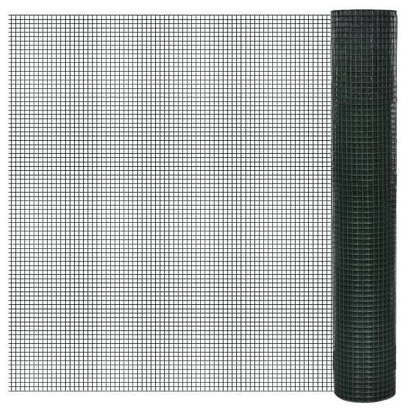 Hönsnät galvaniserat med PVC-beläggning 10x1 m grön