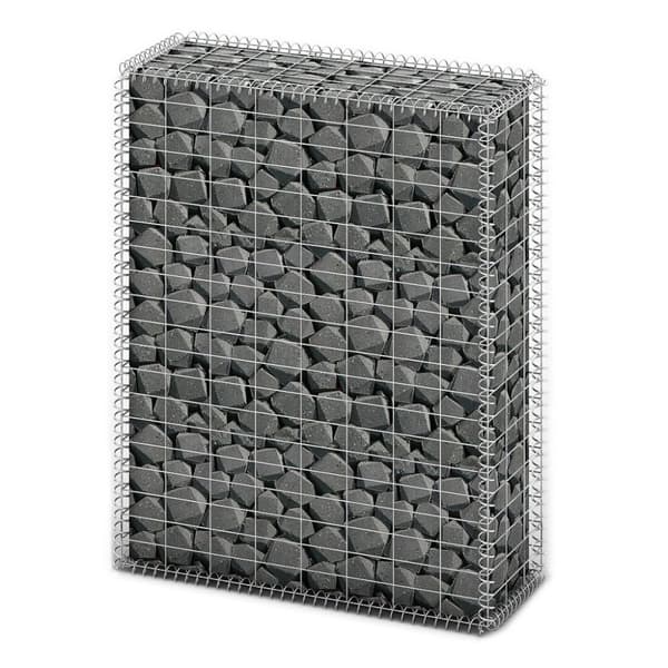 Gabionkorg med lock galvaniserad tråd 100 x 80 x 30 cm