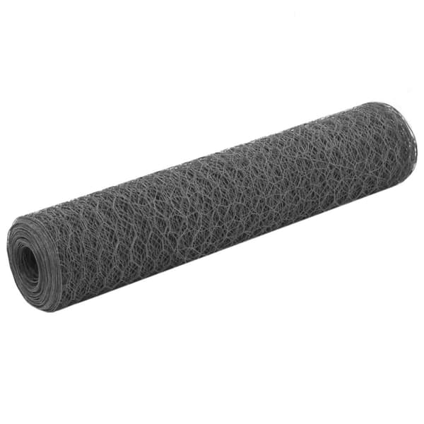 Hönsnät stål med PVC-beläggning 25x0,75 m grå