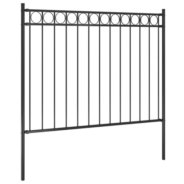Trädgårdsstaket stål 1,7x1,2 m svart