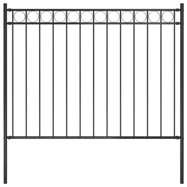 Trädgårdsstaket stål 1,7x1,2 m svart