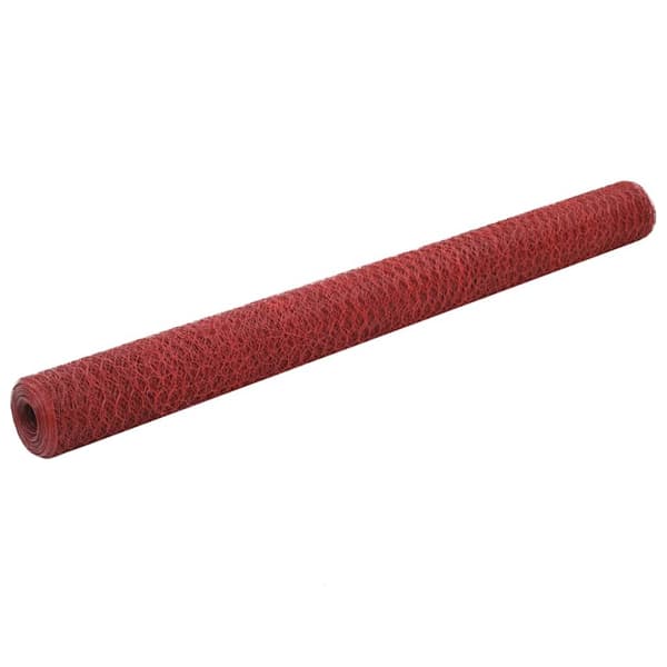 Hönsnät stål med PVC-beläggning 25x1,5 m röd