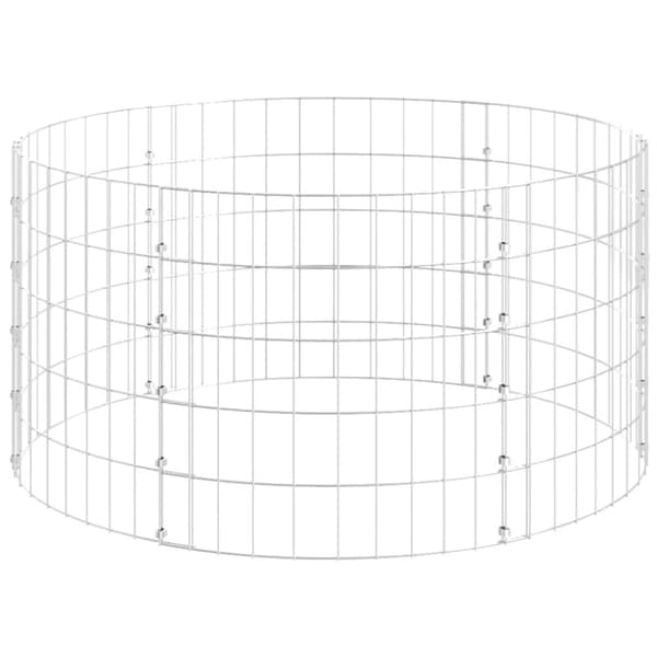 Planteringsgabion upphöjd rund galvaniserat stål Ø100x50 cm