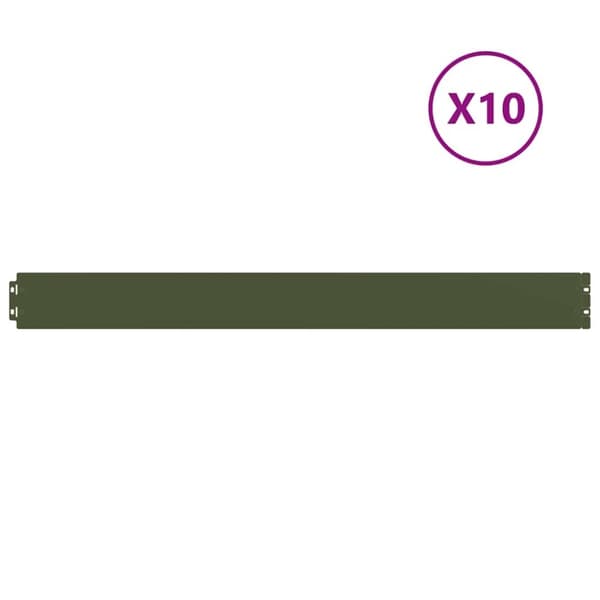 vidaXL Plenkanter 10 stk olivengrønn 10x103 cm kaldvalset stål