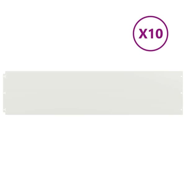 vidaXL Plenkanter 10 stk hvit 25x103 cm kaldvalset stål