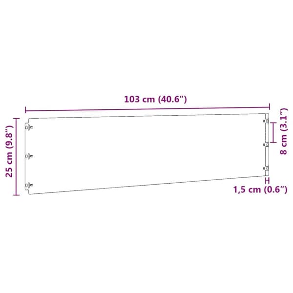 vidaXL Plenkanter 10 stk antrasitt 25x103 cm kaldvalset stål