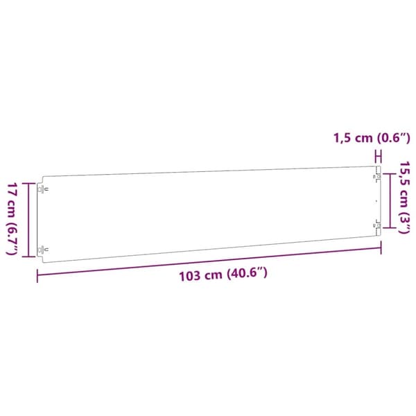 vidaXL Plenkanter 10 stk antrasitt 20x103 cm kaldvalset stål