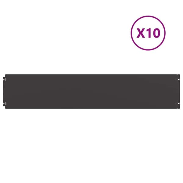 vidaXL Plenkanter 10 stk svart 20x103 cm kaldvalset stål