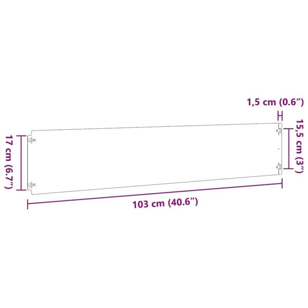 vidaXL Plenkanter 10 stk svart 20x103 cm kaldvalset stål