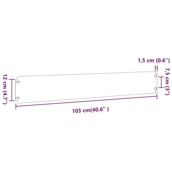 vidaXL Plenkanter 10 stk svart 15x103 cm kaldvalset stål