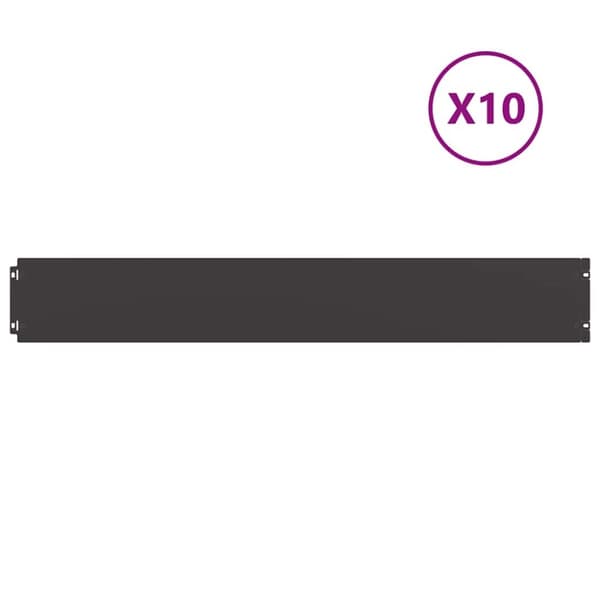 vidaXL Plenkanter 10 stk svart 15x103 cm kaldvalset stål