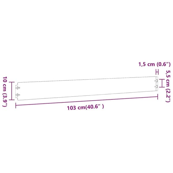 vidaXL Rabattkanter 50 st vit 10x103 cm kallvalsat stål