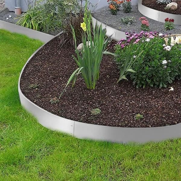 LARS360 Galvaniserad metall gräsmatta kant 15m x 18cm - 15 stycken - 100cm x 18cm (B x H) - För trädgårdsväxter och grönsaker