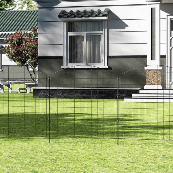 Rootz jernhavehegn - Dekorativt hegn - Metalgrænse - Rustbestandig - 70 cm x 78 cm Paneler - Sort - Fleksibilitet - Nem montering