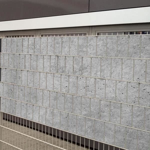 Brise-Vue NOOR Betongseffekt - 19 cm x 35 m 630 gm² - Modern för stängsel med Dubbelräls - 28 kvalitetsklämmor