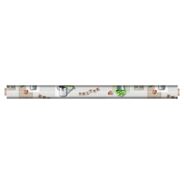 Vaxduk på metervara - Bredd 140 cm - Växter och vattenkanna - Flerfärgad