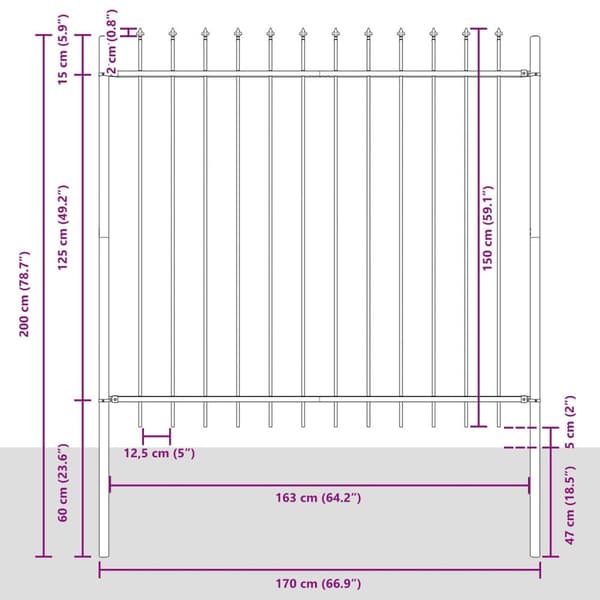 vidaXL Puutarhavarustus Oksimalla Valkoinen 1,7x1,5 m Teräs