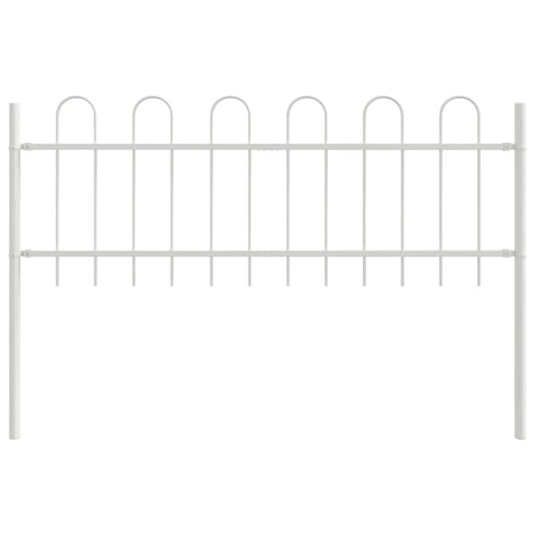 vidaXL Havensheg Hvid Stål 170 x 60 cm Holdbar Havenshegplade