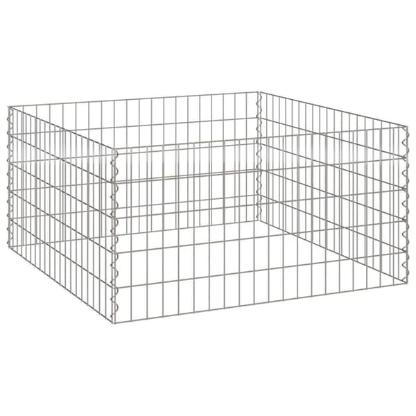 vidaXL Hagekompost 100x100x50 cm Galvanisert Stål Kvast