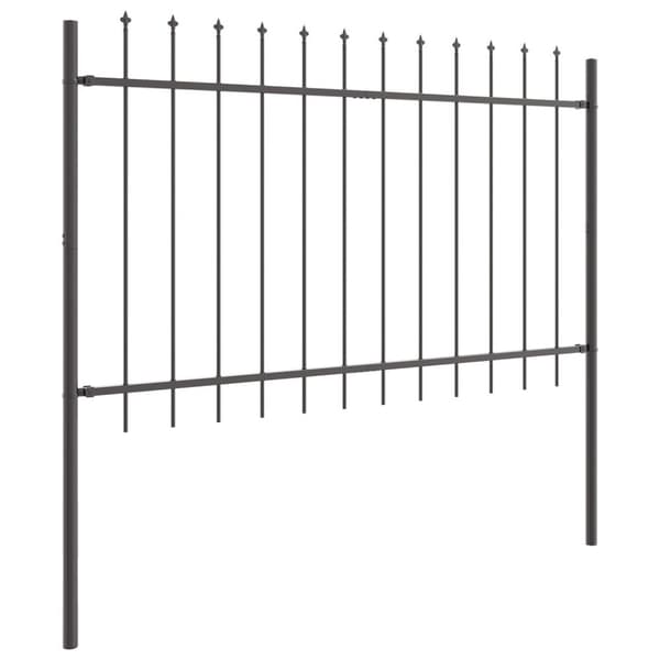 vidaXL Havehegn Grå Pulverlakeret stål 1,7 m x 0,8 m x 5 cm