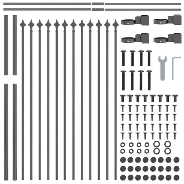 vidaXL Trädgårdsfence Grå Pulverlackerat Stål 1,7 m x 0,8 m x 5 cm