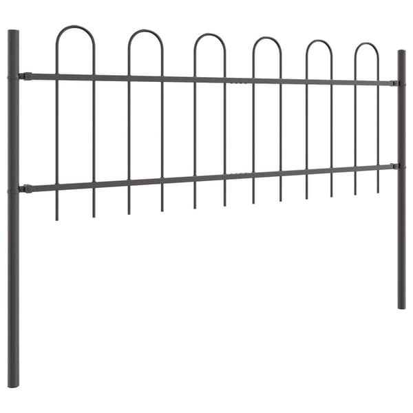 vidaXL Havehegn Grå Stål 170 x 60 cm Holdbart Havehegn Moderne