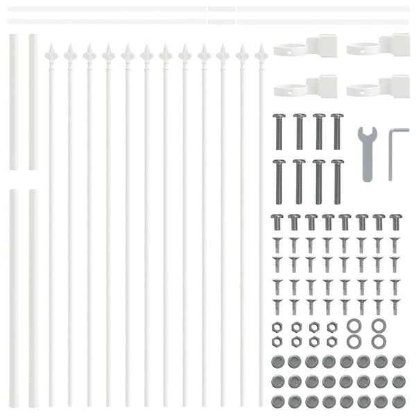 vidaXL Puutarha-aitaus, jossa keihäät, Valkoinen 1,7x1,2 m Terästä