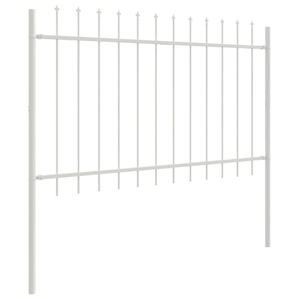 vidaXL Havehegn Hvid Metal 1,7 m x 1 m Holdbar Metalhegnspanel