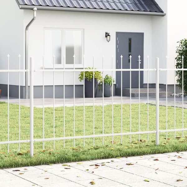 vidaXL Havehegn Hvid Metal 1,7 m x 1 m Holdbar Metalhegnspanel
