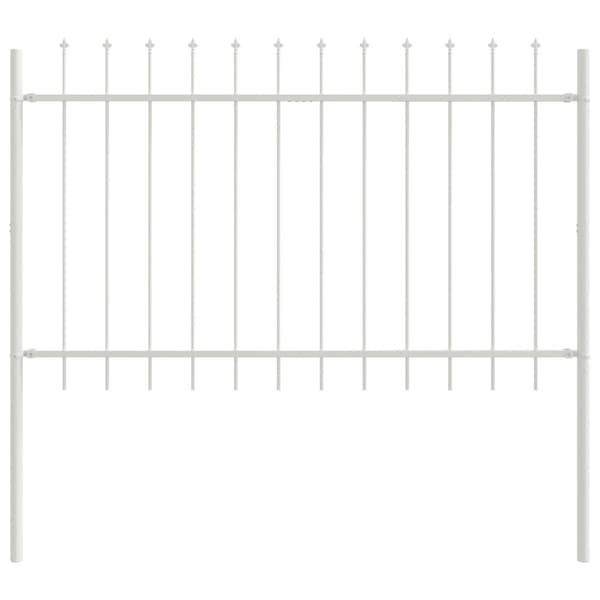vidaXL Havehegn Hvid Metal 1,7 m x 1 m Holdbar Metalhegnspanel