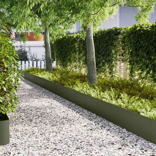 vidaXL Olivengrøn Plast 100 x 0.5 x 30 cm Udvidelig Havekant