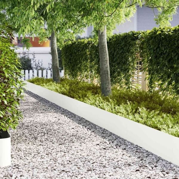 vidaXL Puutarhareunukset 10 kpl Valkoinen 100x0.5x30 cm Muovi