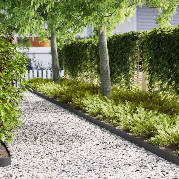 vidaXL Nurmireunat 50 kpl Musta 100x0.5x15 cm Teräs