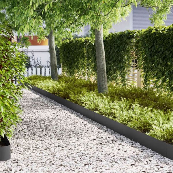 vidaXL Puutarhareunukset 20 kpl Musta 100x0.5x20 cm Teräs