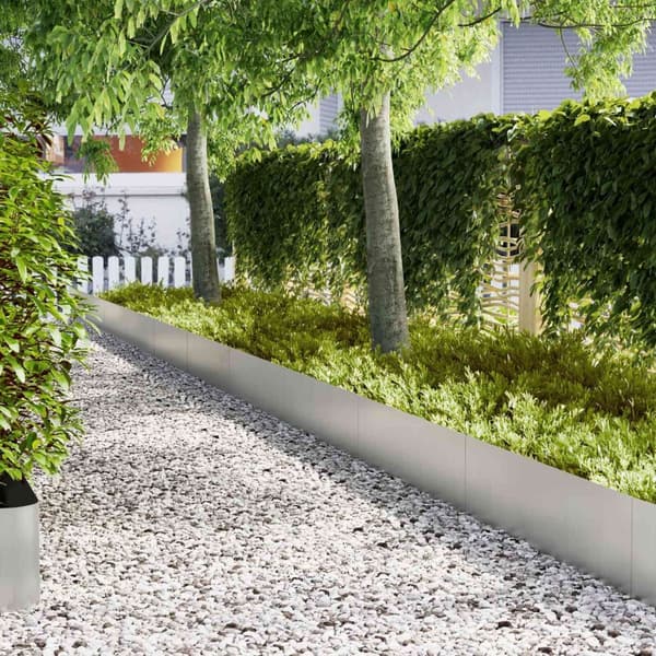 vidaXL Galvaniseret stål 100 x 0.5 x 30 cm Havekant Rektangulær