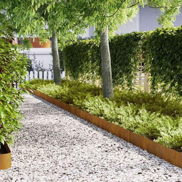 vidaXL Gresskanter 20 stk 100x0.5x20 cm Forvitret stål