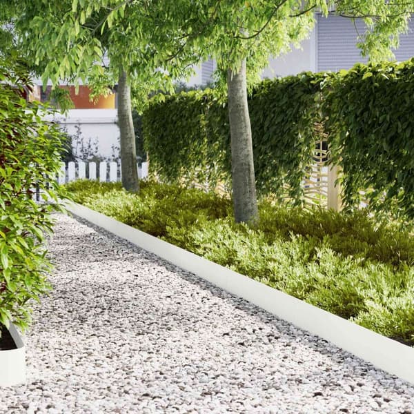 vidaXL Vit Plast 100 x 0.5 x 20 cm Hållbar Trädgårdsavskiljning