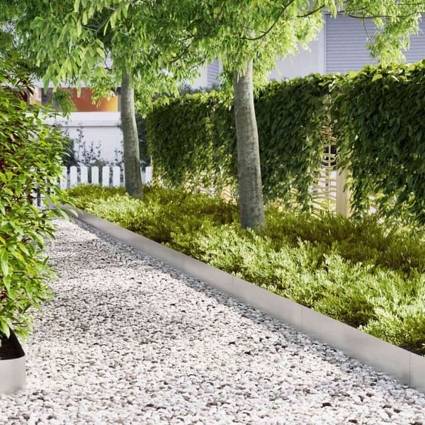vidaXL Nurmireunat 50 kpl 100x0,5x20 cm Ruostumaton Teräs