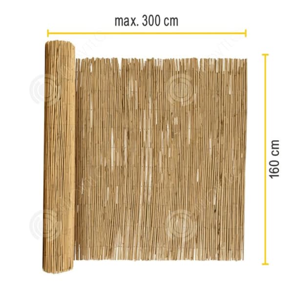 INN Natural Reed Privacy Screen, 160 x 300 cm Ljusbrun Vindbeständig vassmatta för balkong- och trädgårdsstaket