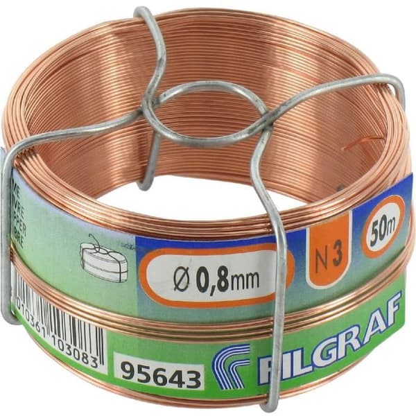 Röd koppartråd - Filgraf - n°3 - Diameter 0,8 mm
