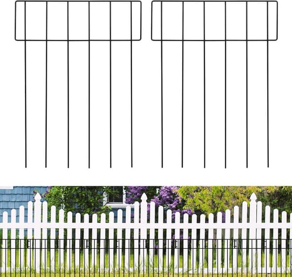 Kannettava koira-puutarha-aita 10 kpl, säädettävä puutarha-aita retkeilyyn ja terassille - 330×43cm