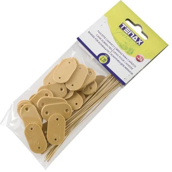 Bindning och gul plastskydd för fäste av stängsel - MÄRKE - 2,5x1,8cm - 26 stycken