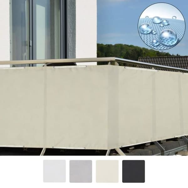 Sol Royal Brise Vue Balkong 90x300 cm Kräm med öljetter, sladdar, Vattentålig Väderbeständig 160 g/m² PES SolVision PB2