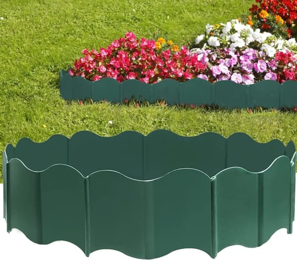 Lollanda 20-pack sammankopplingsbara trädgårdskant-kit – DIY staket för gräsmatta, landskapsdekoration – lämplig för uteplats, gångväg och trädgård